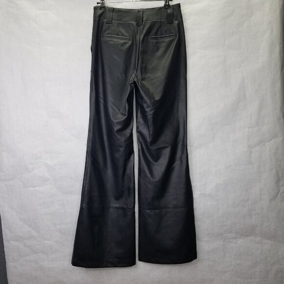 Maeve Colette Pants Women's Sz 0 Black Faux Leather Wide Leg Anthropologie 28x31 - Picture 9 of 16